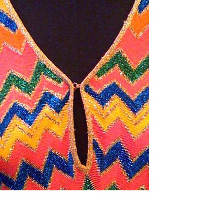 Missoni dress with detail of hook and eye