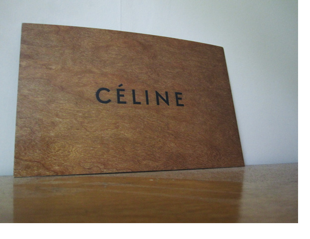 Celine wooden fashion show invite