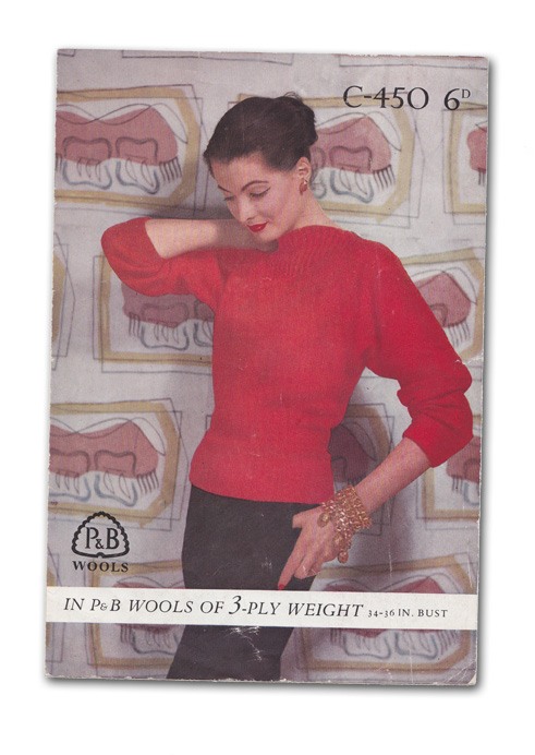 P&B woman's 1950s knitting pattern